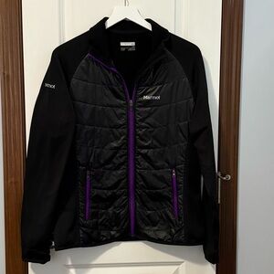 Marmot Quilted Lightweight Full Zip Jacket Coat Purple Black Small Womens